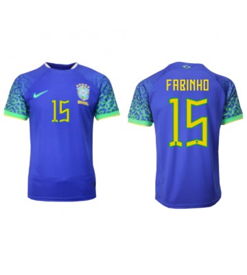 Lacne Muži Futbalové dres Brazília Fabinho #15 MS 2022 Krátky Rukáv - Preč